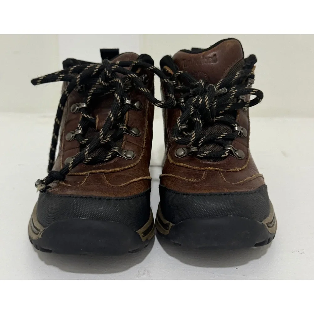 Timberland Toddler Kids Mt Maddsen Brown Leather Hiking Boots A1649 Size 10